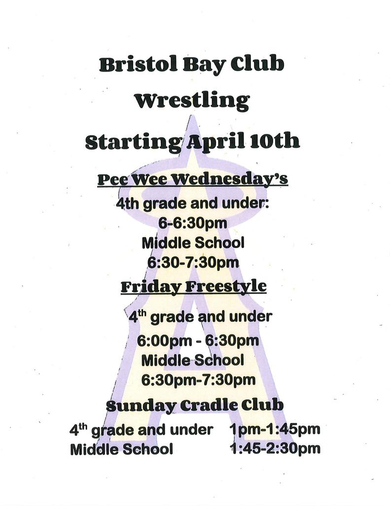 Bristol Bay Wrestling  Club April 10th 