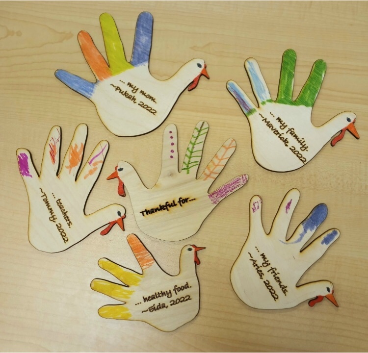 wooden turkey handprints 